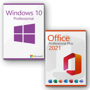 Microsoft Windows 10 Professional + Office 2021 Professional Plus License for 3 PCs
